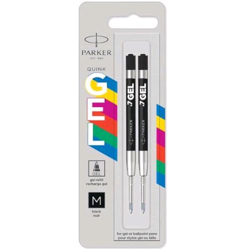 PARKER REFIL PER PENNE GEL A SFERA TRATTO 0.7 mm INCHIOSTRO NERO CONF 2 Pz.