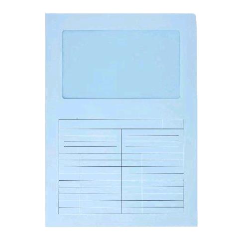 FRASCHINI CARTELLINE CON FINESTRA IN CARTONCINO DA 120GR 21X31 CM  AZZURRO CONF 50 Pz.