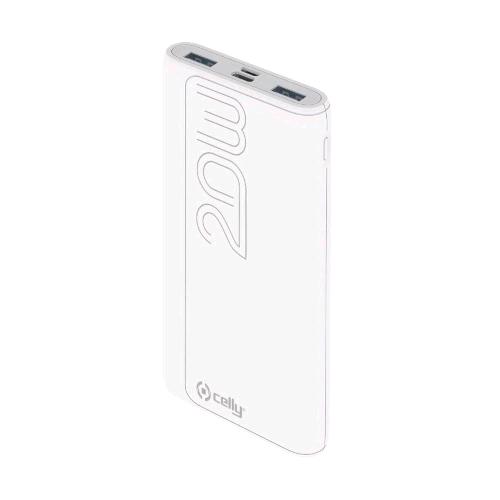 CELLY POWER BANK PD20W 10.000 MAH PRO POWER 2xUSB-A 1xUSB-C 1xMICROUSB  WHITE