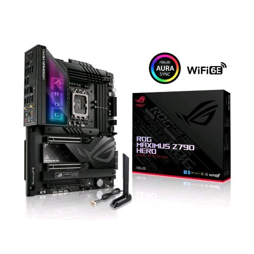 ASUS ROG MAXIMUS Z790 HERO SCHEDA MADRE GAMING ATX INTEL Z790 LGA1700 DDR5 2xPCI 5.0 WIFI 6E INTEL 2.5GB ETHERNET ROG SUPREMEFX 7.1 5xM.2 6XSATA 6GB/S AURA SYNC RGB NERO
