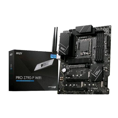 MSI PRO Z790-P WIFI SCHEDA MADRE ATX SUPPORTA PROCESSORI INTEL CORE DI 12A E 13A GENERAZIONE LGA 1700 DRMOS 55A DDR5 MEMORY BOOST 7000+MHZ/OC PCIE 5.0 E 4.0 X16 4 X M.2 GEN4 WI-FI 6E 2.5G LAN