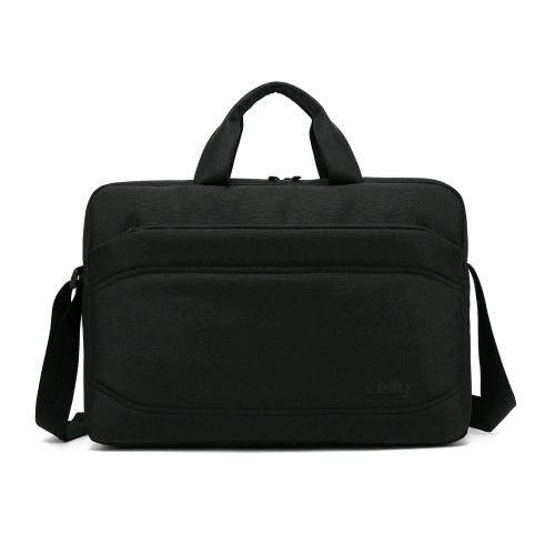 CELLY MESSENGERBAG BORSA PER NOTEBOOK DA 15.6" IN POLIESTERE 6 SCOMPARTI CON TRACOLLA NERO