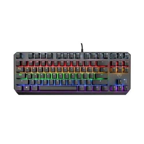 TRUST GXT834 CALLAZ TASTIERA GAMING CON INTERRUTTORI MECANICI ILLUMINAZIONE LED A ONDE ARCOBALENO LAYOUT ITALIA BLACK