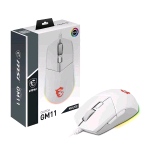MSI CLUTCH GM11 MOUSE GAMING WIRED OTTICO 5.000 DPI 6PULSANTI LED RGB MYSTIC LIGHT BIANCO  
