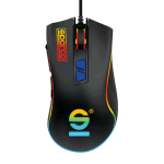 CELLY SPMOUSEPRO SPARCO MOUSE CABLATO LINE ERGONOMICO CLICK SILENZIOSO DPI REGOLOBILI LUCI LED RGB USB-A BLACK 