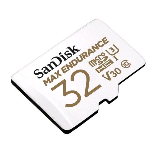 SANDISK MAX ENDURANCE MICROSDHC 32GB + SD ADAPTER VIDEO CLASS V30 UHS-I U3 CLASS10 BIANCO