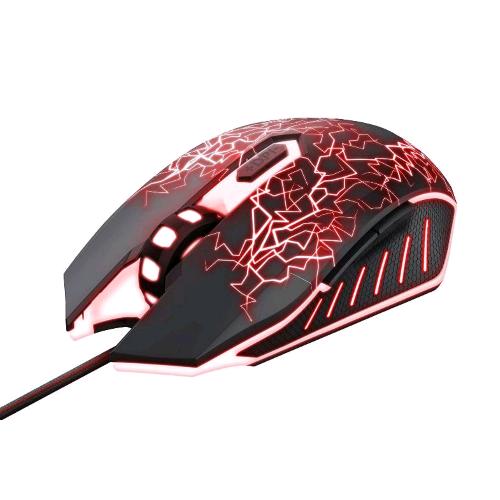 TRUST GXT 105X IZZA MOUSE GAMING OTTICO 4.000 DPI 6 PULSANTI DESTRO MANCINO LUCI LED NERO