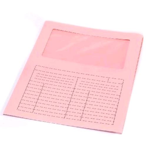 FRASCHINI CARTELLINE IN CARTONCINO CON FINESTRA 22X31 CM ROSA CONF 50 Pz.