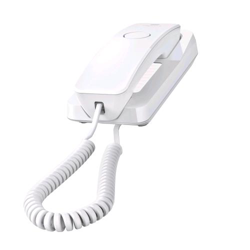 GIGASET DESK 200 TELEFONO A FILO STANDARD SEGNALAZIONE DI CHIAMATA A LED 10 NUMERI PER LA SELEZIONE RAPIDA 3 MELODIE E 3 LIVELLI DI VOLUME POSSIBILITA' DI DISABILITARE LA SUONERIA RIPETIZIONE DELL'ULTIMO NUMERO SELEZIONATO TASTO MUTE WHITE