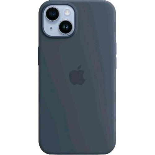 APPLE iPHONE 14 COVER MAGSAFE IN SILICONE COLORE BLU TEMPESTA