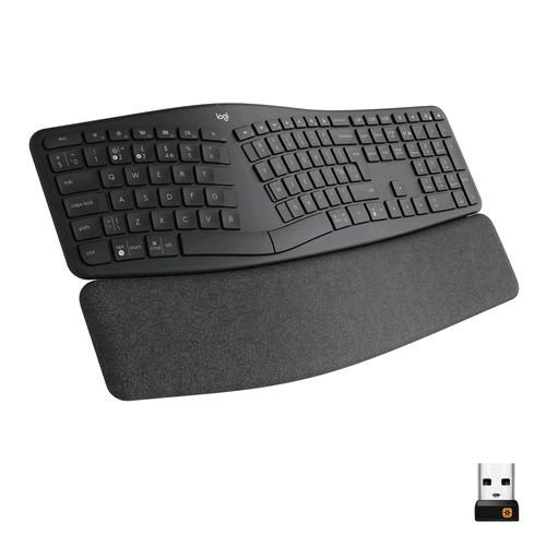 LOGITECH ERGO K860 TASTIERA WIRELESS 2.4 GHz, Bluetooth 5.0  QWERTY US COLORE GRAFITTE