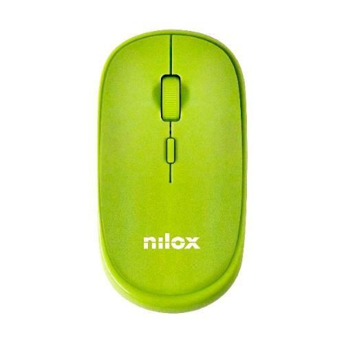 NILOX MOUSE OTTICO WIRELESS 2.4GHz 800-1200-1600dpi SELEZIONABILI 3 PULSANTI ROTELLA DI SCORRIMENTO GREEN