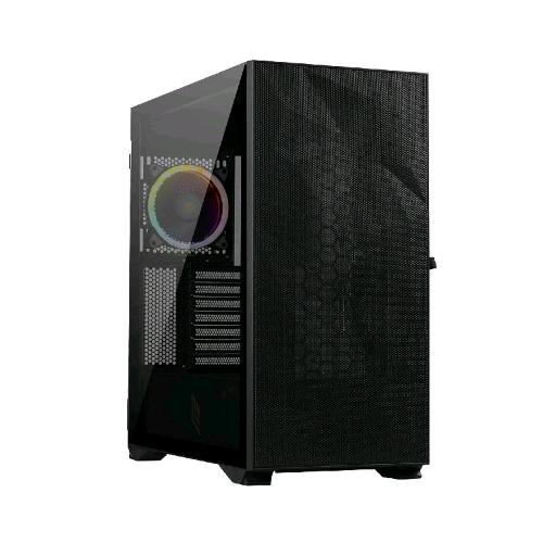 NOUA IRON V7 CASE FULL-TOWER E-ATX ATX M-ATX MINI-ATX FRONTALE IN MESH PANNELLO LATERALE IN VETRO TEMPERATO 1xUSB3 2xUSB2 1xVENTOLA RGB BLACK