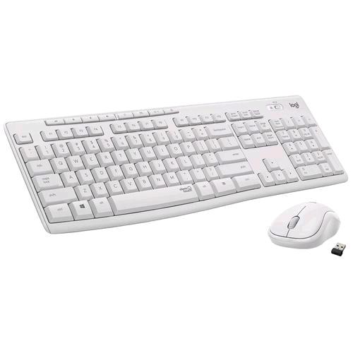LOGITECH MK295 SILENT TOUCH KIT TASTIERA E MOUSE WIRELESS 2.4 GHz QWERTY US COLORE BIANCO