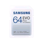 SAMSUNG EVO PLUS MEMORY CARD SDXC 64GB V10 UHS-I U1 130MB/S BIANCO