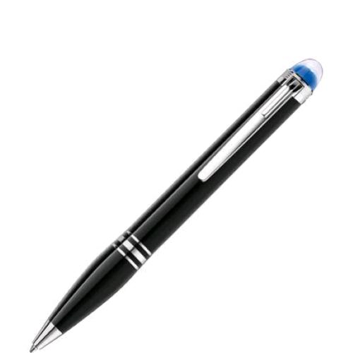 MONT BLANC STARWALKER PENNA A SFERA CORPO IN RESINA NERO DETTAGLI IN PLATINO INCHIOSTRO BLU 