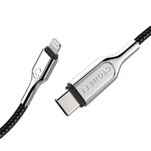 CYGNETT ARMOURED CAVO IN TESSUTO DA LIGHTNING A USB-C 1 MT NERO
