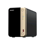 QNAP TS-264 NAS CHASSIS TOWER INTEL CELERON N5095 2GHz RAM 8GB-2 BAY HDD/SSD 2.5"/3.5"-LAN 10/100/1000/2500 Mbps COLORE NERO/GOLD