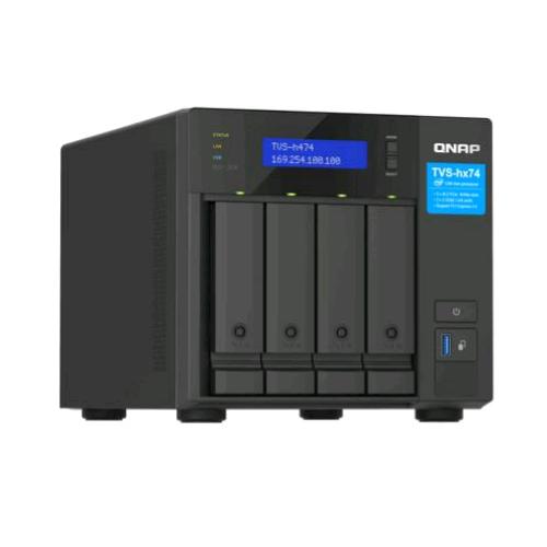 QNAP TVS-H474 NAS CHASSIS TOWER INTEL PENTIUM G7400 3.7GHz RAM 8GB-4 BAY HDD/SSD 2.5"/3.5"-LAN 10/100/1000/2500 Mbps COLORE NERO