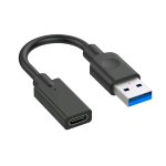 HAMLET XADU3-UCF01 ADATTATORE USB-A 3.0 MASCHIO A USB-C FEMMINA 10 CM NERO