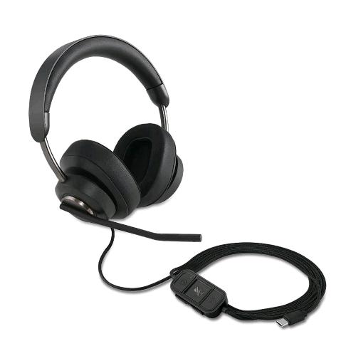 KENSINGTON H2000 CUFFIE OVER-EAR USB-C CON MICROFONO PLUG & PLAY UNIVERSALE CON CANCELLAZIONE DEL RUMORE PASSIV COMPATIBILI CON WINDOWS E MAC CAVO DA 1,8 M  USB-C NERO