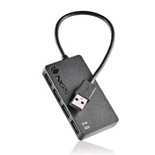 NGS IHUB4 TINY HUB USB 4xPORTE USB-A 2.0 480/MPS NERO
