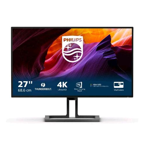 PHILIPS BRILLIANCE 27B1U7903/00 27" LED IPS MINI LED 4K ULTRA HD 16:9 60Hz 4MS CONTRASTO 1.300:1 HUB USB HDMI DISPLAYPORT USB-C 90W  ALTOPARLANTI INCORPORATI NERO