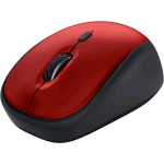 TRUST Yvi+ MOUSE WIRELESS COMPATTO SILENZIOSO 800-1600 DPI MANO SINISTRA E DESTRA MICRORICEVITORE USB BLACK/RED