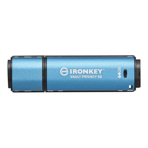 KINGSTON IRONKEY VAULT PRIVACY 50 64GB CHIAVETTA USB-A 3.2 GEN 1 CRITTOGRAFATO BLU
