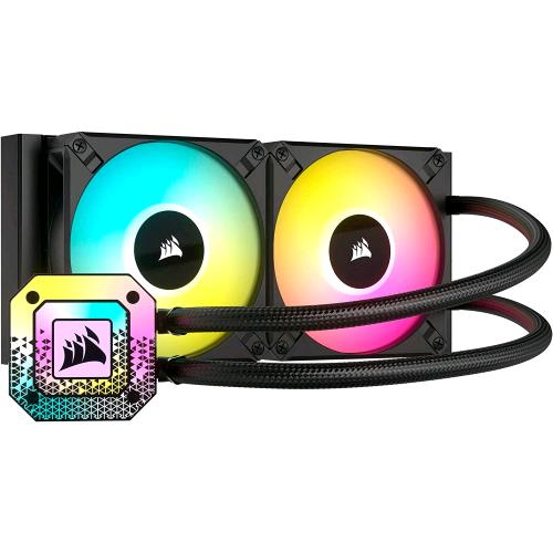 CORSAIR iCUE H100i ELITE CAPPLIX XT CPU LIQUID COOLER DISSIPATORE A LIQUIDO DUE VENTOLE AF120 RGB ELITE RADIATORE 240mm INTEL 1700/1200/2066 AMD AM4/STRX4 NERO