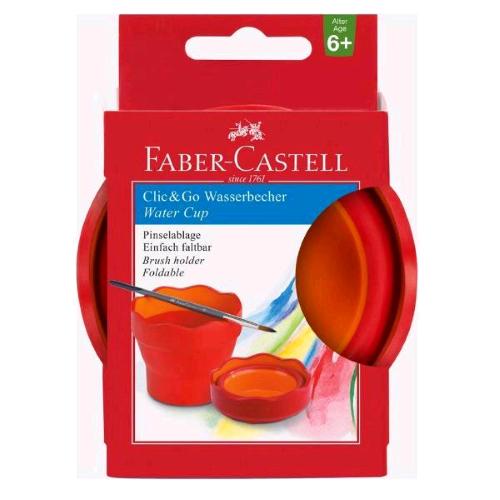 FABER CASTELL CLICK&GO SCODELLINO LAVA PENNELLI ROSSO