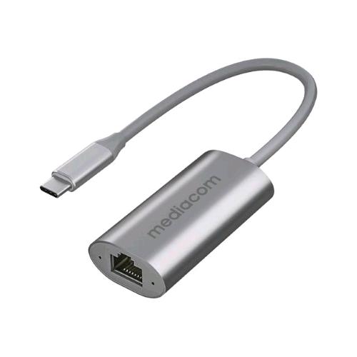 MEDIACOM MD-C323 ADATTATORE DA USB-C A GIGABIT ETHERNET IN ALLUMINIO