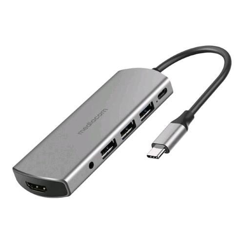 MEDIACOM MD-C309 DOCKING STATION POWER DELIVERY 87 W 3 x USB-A 3.0 - 1 x USB-C 87 W - 1 x HDMI