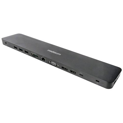 MEDIACOM M-DOCKTPCP DOCKING STATION PRO POWER DELIVERY 100 W 12 CONNESSIONI 1 x USB-C 3.1 - 1 x USB-C 100 W - 2 x USB-A 3.2 - 1 x USB-A 3.0 BATTERY CHARGHING 1.2 - 2 x USB 2.0 - 1 x HDMI - 1 DISPLAYPORT - 1 x VGA -1 x RJ-45 GIGABIT - 1 x JACK 3.5mm