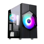 ITEK VORTEX CASE MINI TOWER GAMING ITX MICRO-ATX PANNELLO LATERALE IN VETRO TEMPERATO 2xUSB 2.0 2xUSB 3.0 1xVENTOLA FRONTALE 20CM ARGB 1xVENTOLA 120MM ARGB NERO