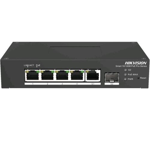 HIKVISION DS-3T1306P-SI/HS SWITCH DI RETE SMART MANAGED L2 4 PORTE RJ-45 FAST ETHERNET 1 SLOT SFP GIGABIT ETHERNET SUPPORTO POE BLACK