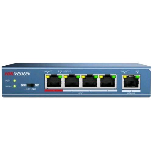 HIKVISION DS-3E0105P-E/M SWITCH NON GESTITO 5 PORTE 4 x 10/100 FULL DUPLEX PoE 30 W + 1 PORTA UPLINK DA 100M
