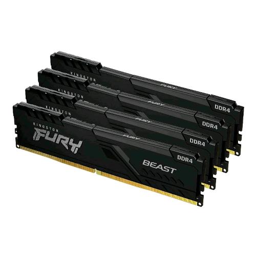 KINGSTON FURY BEAST KIT MEMORIA RAM 4x8GB 32GB TOTALI 3.200MHz TECNOLOGIA DDR4 TIPOLOGIA DIMM 288-PIN CL16 BLACK