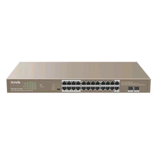 TENDA TEG1126P-24-410W SWITCH DI RETE NON GESTITO CHASSIS RACK 1U 24 PORTE RJ-45 GIGABIT ETHERNET SUPPORTO POE