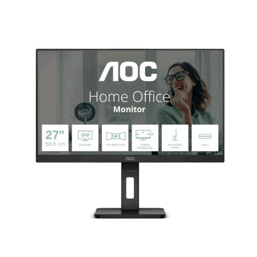AOC Q27P3CV 27" LED IPS QUAD HD 16:9 75Hz 4MS CONTRASTO 1.000:1 HUB USB HDMI DISPLAYPORT USB-C DOCKING 65W ALTOPARLANTI INCORPORATI NERO