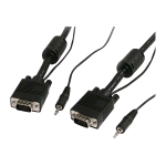 STARTECH CAVO COASSIALE ESTENSIONE VIDEO VGA MASCHIO/MASCHIO CON AUDIO MINI PHONE STEREO 3.5mm MASCHIO/MASCHIO 2 MT NERO