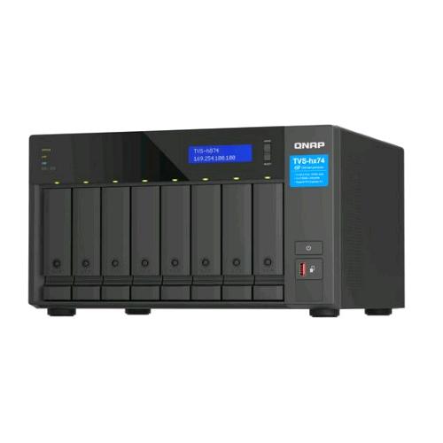 QNAP TVS-H874 NAS CHASSIS TOWER i7 12 CORE RAM 32GB-8 BAY HDD/SSD 3.5"-LAN 10/100/1000/2500/10000 Mbps NERO