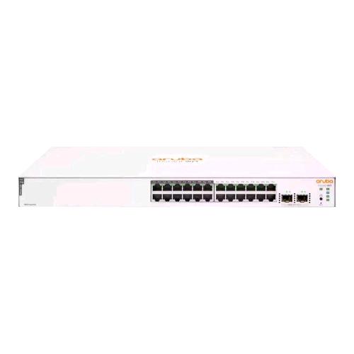 HPE ARUBA INSTANT ON 1830 24G 2SFP SWITCH GESTITO 12 x 10/100/1000 + 12 x 10/100/1000 (PoE+) + 2 x Gigabit SFP PoE+ (195 W) MONTABILE SU RACK