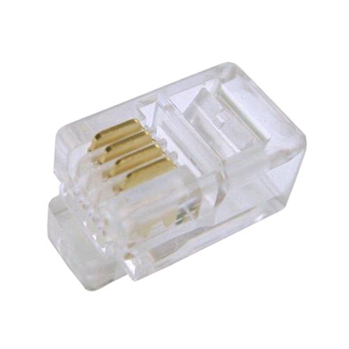 DIGITUS CONNETTORE RJ-10 PLUG TELEFONICO 4 CONDUTTORI 4 POSIZIONI TRASPARENTE