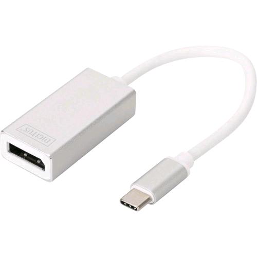 DIGITUS DA-70844 ADATTATORE VIDEO DA USB-C 3.2GEN 1 MASCHIO A DISPLAYPORT 4K FEMMINA BIANCO