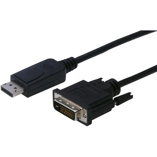 DIGITUS CAVO VIDEO ADATTATORE DA DISPLAYPORT MASCHIO A DVI-D 24 + 1 POLI SERRAGGIO A VITE MASCHIO 3 MT NERO