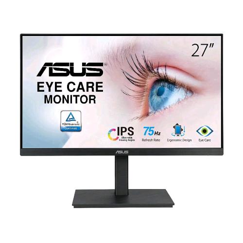 ASUS VA27EQSB EYE CARE 27" LED IPS FULL HD 16:9 75Hz 5MS CONTRASTO 1000:1 LOW BLUE LIGHT HUB USB VGA HDMI DISPLAYPORT 2xUSB ALTOPARLANTI INCORPORATI BLACK
