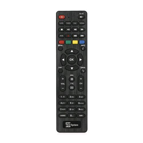 TELESYSTEM TS6815/22/FACILE TELECOMANDO ORIGINALE PER I DECODER DIGITALI TERESTRI TS6815 TSHEVC/02 E FACILE T2HEVC BLACK