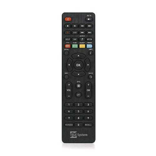 TELESYSTEM  TS9018 TELECOMANDO ORIGINALE PER IL DECODER TS9018HEVC TIVUSAT BLACK