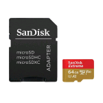 SANDISK EXTREME MEMORY CARD MICRO SDXC 64GB A2 U3 V30 CALSSE 10 CON ADATTATORE SD 